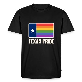 Conception du drapeau arc-en-ciel du Texas pour les Texans LGBT + - T-shirt Premium bio Homme - noir - Devant - Nico (187cm)