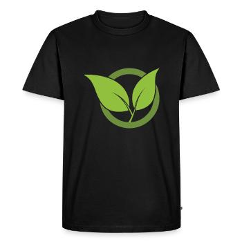 Conception d’icône de feuilles vertes pour les fiers végétaliens - T-shirt Premium bio Homme - noir - Devant - Nico (187cm)