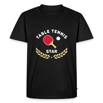 Table tennis star (laurel wreath) - Men's Premium Organic T-Shirt - black - Front - Nico (187cm)