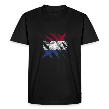 Pays-Bas drapeau cadeau drapeau néerlandais - T-shirt Premium bio Homme - noir - Devant - Nico (187cm)