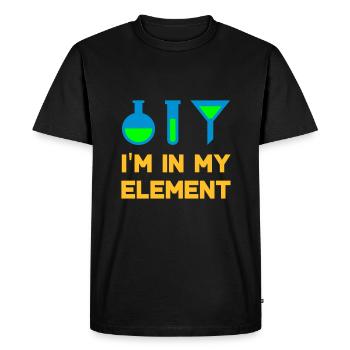 I'm in my element (flask, test tube, funnel) - Men's Premium Organic T-Shirt - black - Front - Nico (187cm)