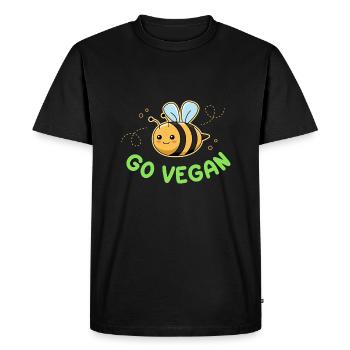 Bee design for proud vegans - Men's Premium Organic T-Shirt - black - Front - Nico (187cm)