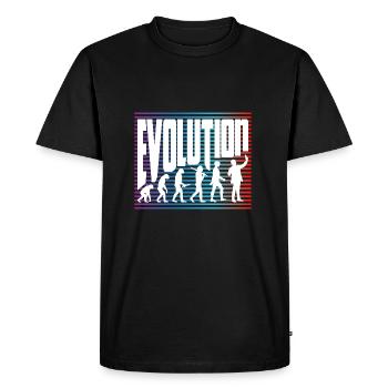 evolution - Men's Premium Organic T-Shirt - black - Front - Nico (187cm)