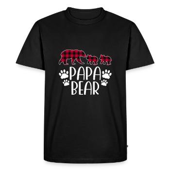 Papa Bear - Men's Premium Organic T-Shirt - black - Front - Nico (187cm)
