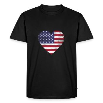 Cadeau drapeau USA drapeau américain - T-shirt Premium bio Homme - noir - Devant - Nico (187cm)