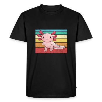 Design rétro d’axolotl pour les amateurs d’axolotl - T-shirt Premium bio Homme - noir - Devant - Nico (187cm)