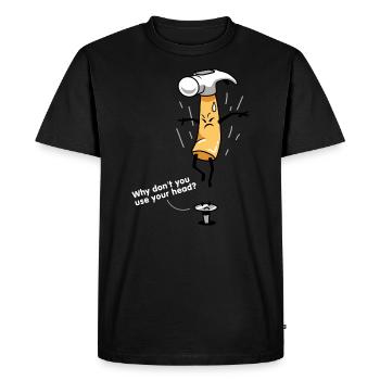 Pourquoi don’t You Use Your Head ? Design pour - T-shirt Premium bio Homme - noir - Devant - Nico (187cm)