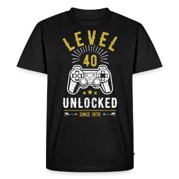 40th Birthday Gift Gamer Gamer Video Game 40 - Men's Premium Organic T-Shirt - black - Front - Nico (187cm)