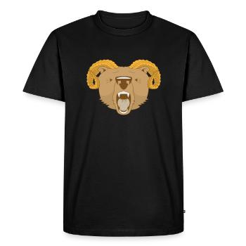 ours de bélier - T-shirt Premium bio Homme - noir - Devant - Nico (187cm)