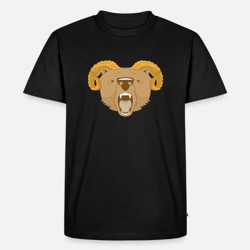 ram bear - Männer Premium Bio T-Shirt - Schwarz