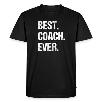 Best Coach Ever - Men's Premium Organic T-Shirt - black - Front - Nico (187cm)
