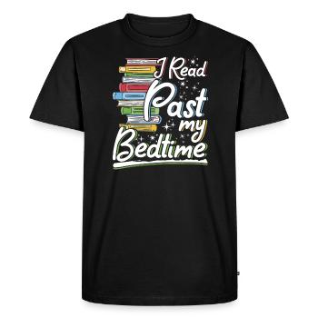I Read Past My Bedtime Book Lover Funny - Men's Premium Organic T-Shirt - black - Front - Nico (187cm)