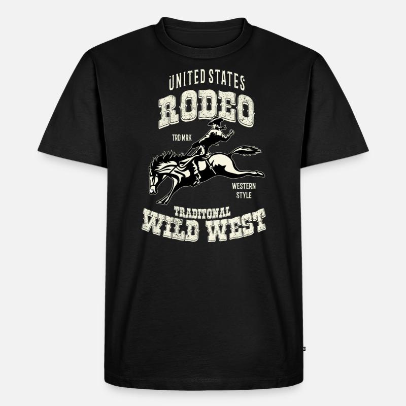 Wild West Rodeo - Männer Premium Bio T-Shirt - Schwarz