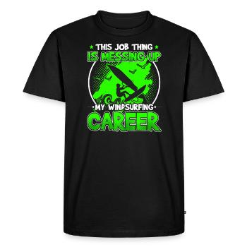 Windsurfing career - Men's Premium Organic T-Shirt - black - Front - Nico (187cm)
