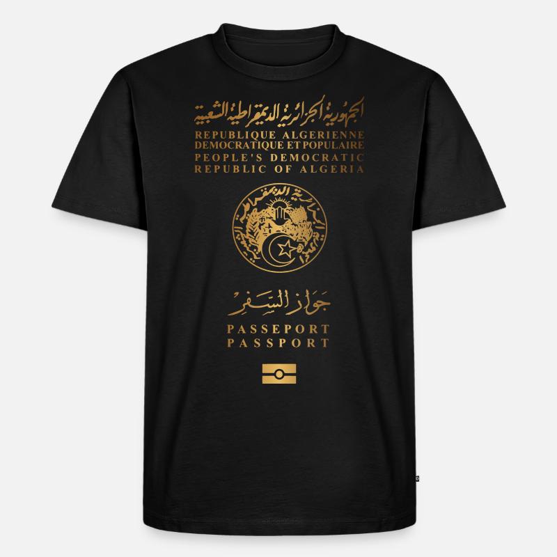 Algerischer Pass - Männer Premium Bio T-Shirt - Schwarz