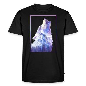 Howling Wolf Berg - Men's Premium Organic T-Shirt - black - Front - Nico (187cm)