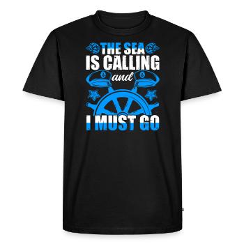 La mer appelle et je dois faire de la navigation drôle - T-shirt Premium bio Homme - noir - Devant - Nico (187cm)