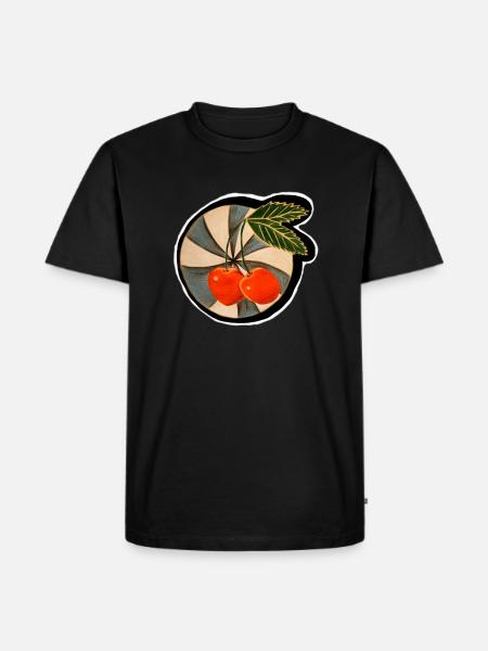 Cherry Retro - Men's Premium Organic T-Shirt - black