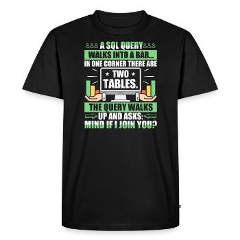 Database Administrator SQL Database Admin - Men's Premium Organic T-Shirt - black - Front - Nico (187cm)