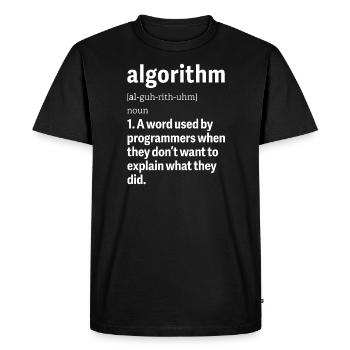 Programmer Problem-Solving Engineering Algorithms - Men's Premium Organic T-Shirt - black - Front - Nico (187cm)