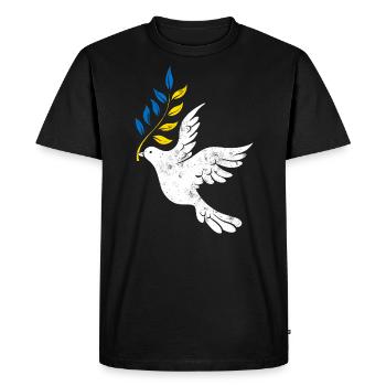 Paix en Ukraine - T-shirt Premium bio Homme - noir - Devant - Nico (187cm)