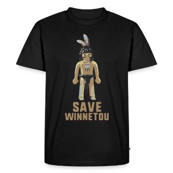 save winnetou,winnetou,indianer,comic - Männer Premium Bio T-Shirt - Schwarz - Vorne - Nico (187cm)