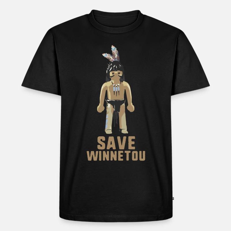 save winnetou,winnetou,indian,comic - Men's Premium Organic T-Shirt - black