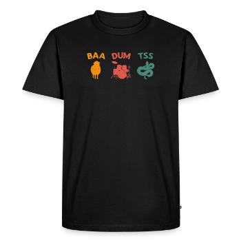 Funny pun Baa Dum Tss Retro Shirt - Men's Premium Organic T-Shirt - black - Front - Nico (187cm)