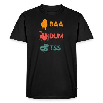 Funny pun Baa Dum Tss Retro Shirt - Men's Premium Organic T-Shirt - black - Front - Nico (187cm)