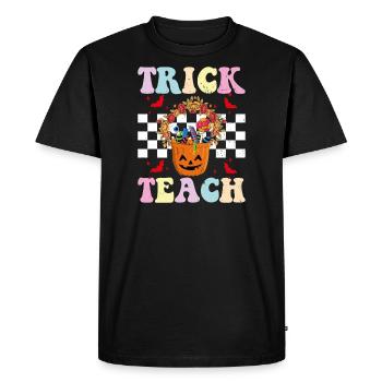 Trick or teach funny halloween teacher - T-shirt Premium bio Homme - noir - Devant - Nico (187cm)