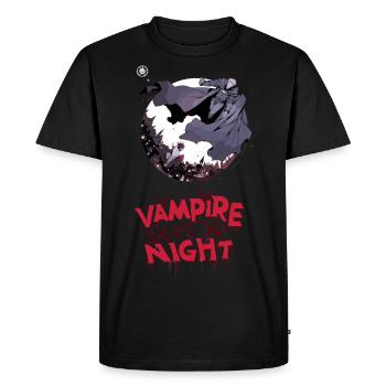 For Comic Fans - "Vampire Saves the Night" - Men's Premium Organic T-Shirt - black - Front - Nico (187cm)