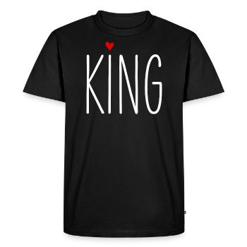 Valentine's Day King Queen Matching Couple Matching Look - Men's Premium Organic T-Shirt - black - Front - Nico (187cm)