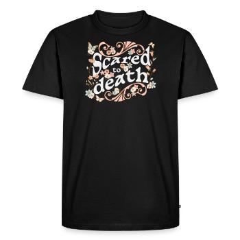 Scared to death for dark backgrounds - Men's Premium Organic T-Shirt - black - Front - Nico (187cm)