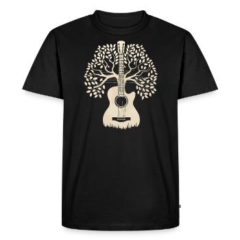 Acoustic Guitar Tree - Guitar Player Guitarist - T-shirt Premium bio Homme - noir - Devant - Nico (187cm)