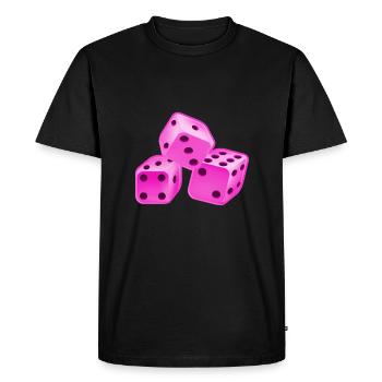 Dice pink - Men's Premium Organic T-Shirt - black - Front - Nico (187cm)