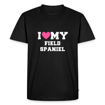 I love my I love my Field Spaniel - T-shirt Premium bio Homme - noir - Devant - Nico (187cm)