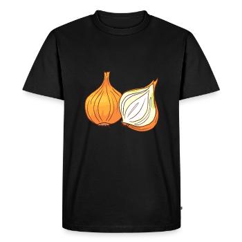 Oignons jaunes Oignons - T-shirt Premium bio Homme - noir - Devant - Nico (187cm)