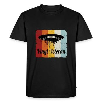 Vinyl Veteran Record Collector - Men's Premium Organic T-Shirt - black - Front - Nico (187cm)