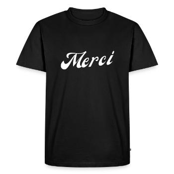 Merci - T-shirt Premium bio Homme - noir - Devant - Nico (187cm)