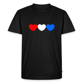 France heart - Men's Premium Organic T-Shirt - black - Front - Nico (187cm)