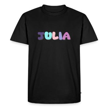 Nom - Julia - T-shirt Premium bio Homme - noir - Devant - Nico (187cm)