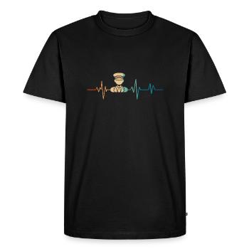 Battement de coeur rétro chauffeur taxi - T-shirt Premium bio Homme - noir - Devant - Nico (187cm)