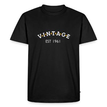 Vintage est 1961 - T-shirt Premium bio Homme - noir - Devant - Nico (187cm)