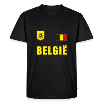 Maillot de football de Belgique Jersey Fan Fan Shirt - T-shirt Premium bio Homme - noir - Devant - Nico (187cm)
