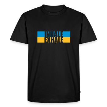 Inspirez expirez Yoga citation - T-shirt Premium bio Homme - noir - Devant - Nico (187cm)