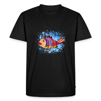 poisson - T-shirt Premium bio Homme - noir - Devant - Nico (187cm)