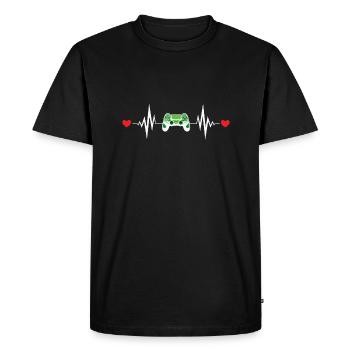 Heartbeat Games - Men's Premium Organic T-Shirt - black - Front - Nico (187cm)