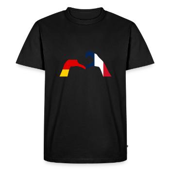 Français Français Allemagne France - T-shirt Premium bio Homme - noir - Devant - Nico (187cm)