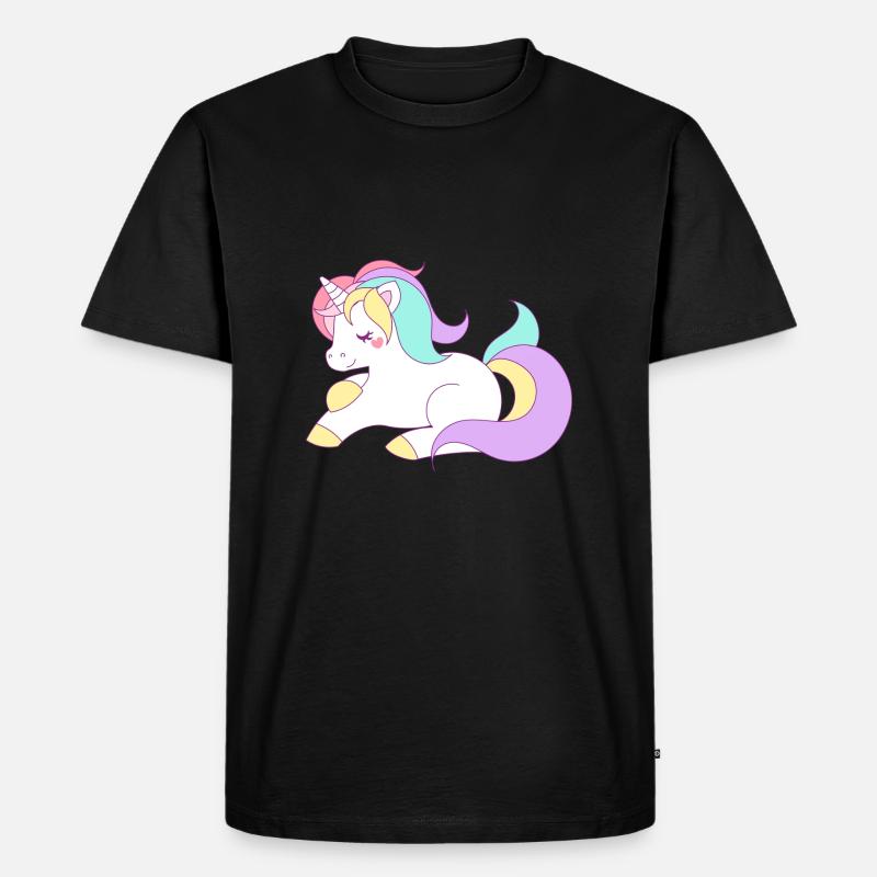 süßes Einhorn - Männer Premium Bio T-Shirt - Schwarz