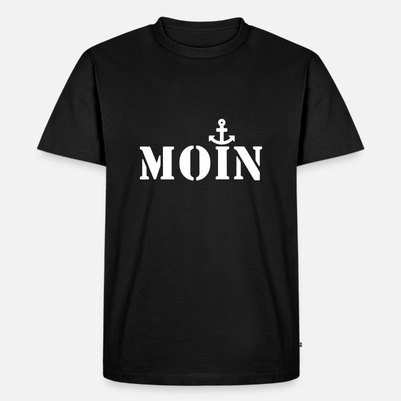 Moin - Männer Premium Bio T-Shirt - Schwarz